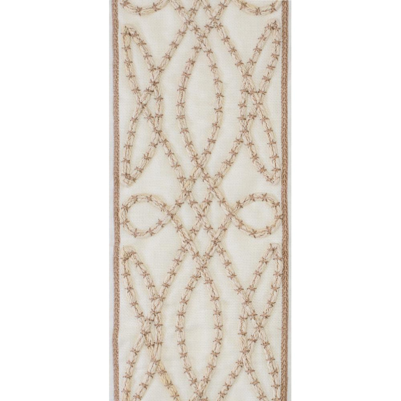 ivory linen blend drapery panels neutral rope embellishment edge