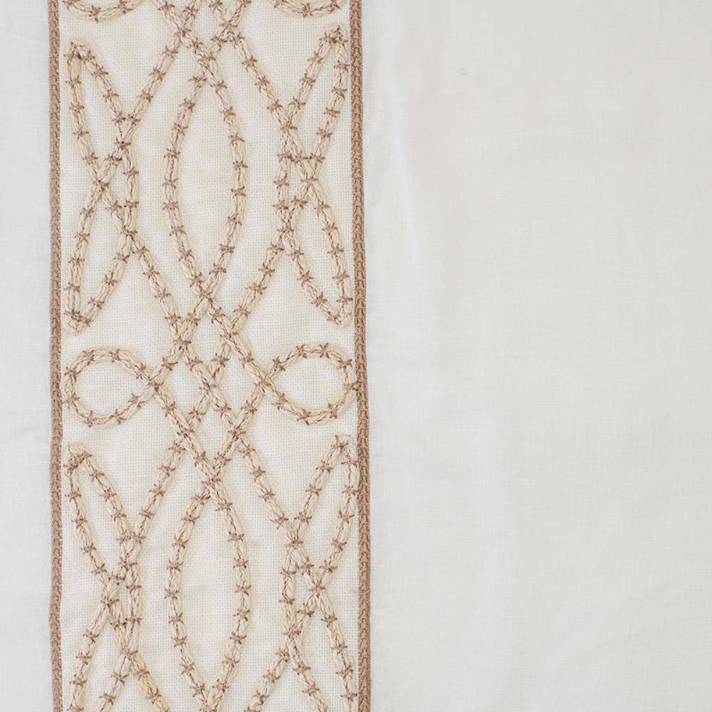 ivory linen blend drapery panels neutral rope embellishment edge