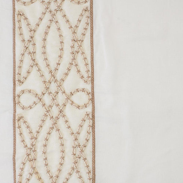 ivory linen blend drapery panels neutral rope embellishment edge
