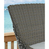 barstool brown woven curved back white seat cushion wood legs Padma's Plantation