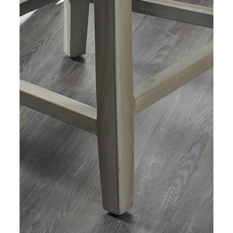 barstool brown woven curved back white seat cushion wood legs Padma's Plantation