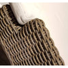 barstool brown woven curved back white seat cushion wood legs Padma's Plantation