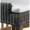 outdoor counter stool brown/black crocodile wicker rattan white cushion