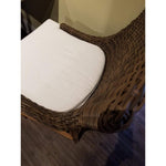 outdoor counter stool brown/black crocodile wicker rattan white cushion