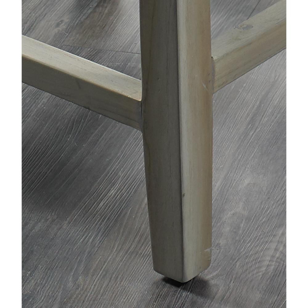 counter stool brown woven curved back white seat cushion wood legs Padma's Plantation