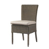 outdoor dining chair gray white cushion