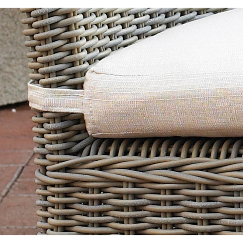 outdoor dining chair gray white cushion