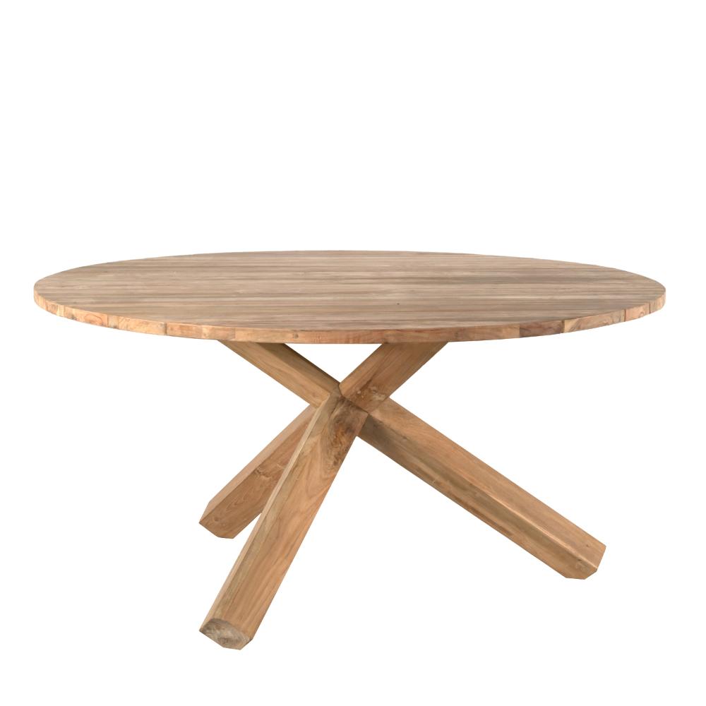 teak natural round dining table