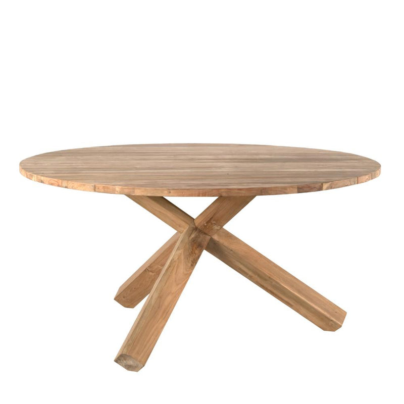 teak natural round dining table