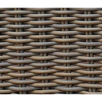 armless chair two white cushions brown Kubu weave all-weather wicker Padma's Plantation