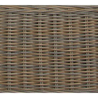 loveseat one arm four white cushions brown Kubu weave all-weather wicker right-facing Padma's Plantation