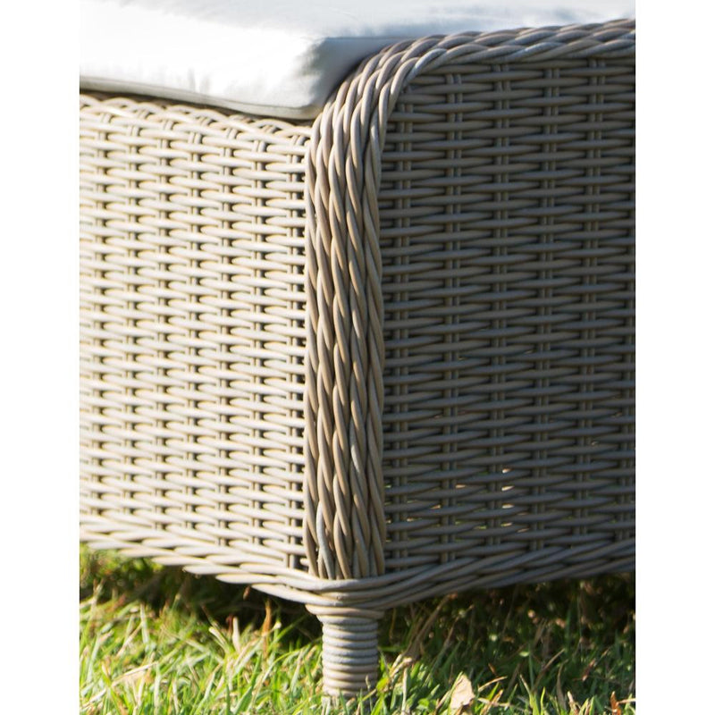 chair gray wicker woven four feet cushion white outdoors furniture dining