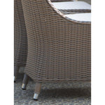 chair gray wicker woven four feet cushion white outdoors furniture dining