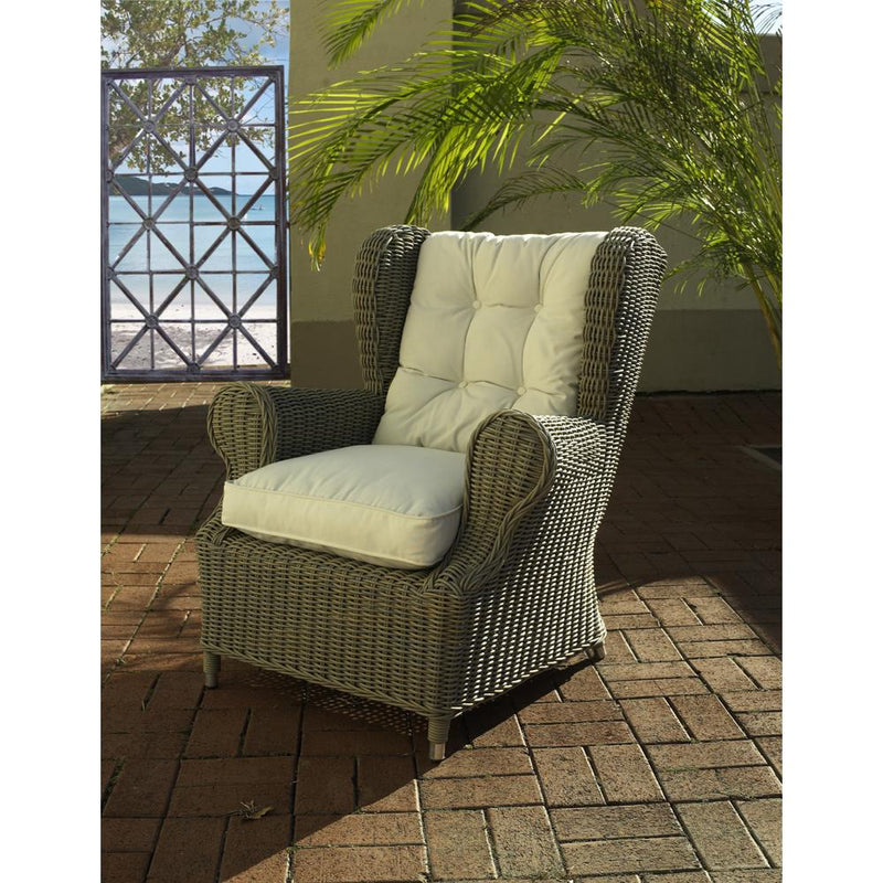 Padma's Plantation Outdoor Gray Wicker Kubu Wing Chair
