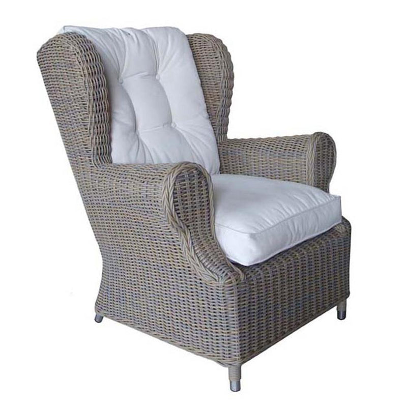 Padma's Plantation Outdoor Gray Wicker Kubu Wing Chair