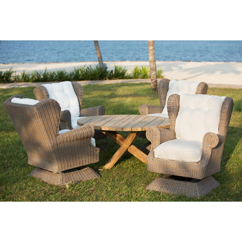 chair swivel rocking gray wicker woven outdoor wing rolled arms cushion white tufted coastal
