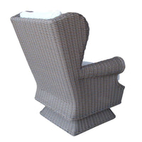 chair swivel rocking gray wicker woven outdoor wing rolled arms cushion white tufted coastal