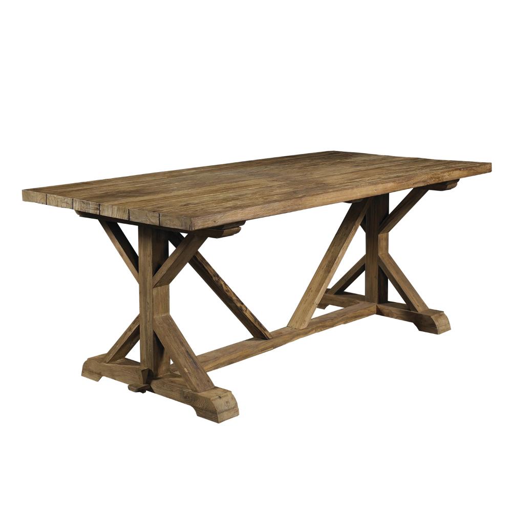 table dining outdoor rectangle long reclaimed wood teak plank top