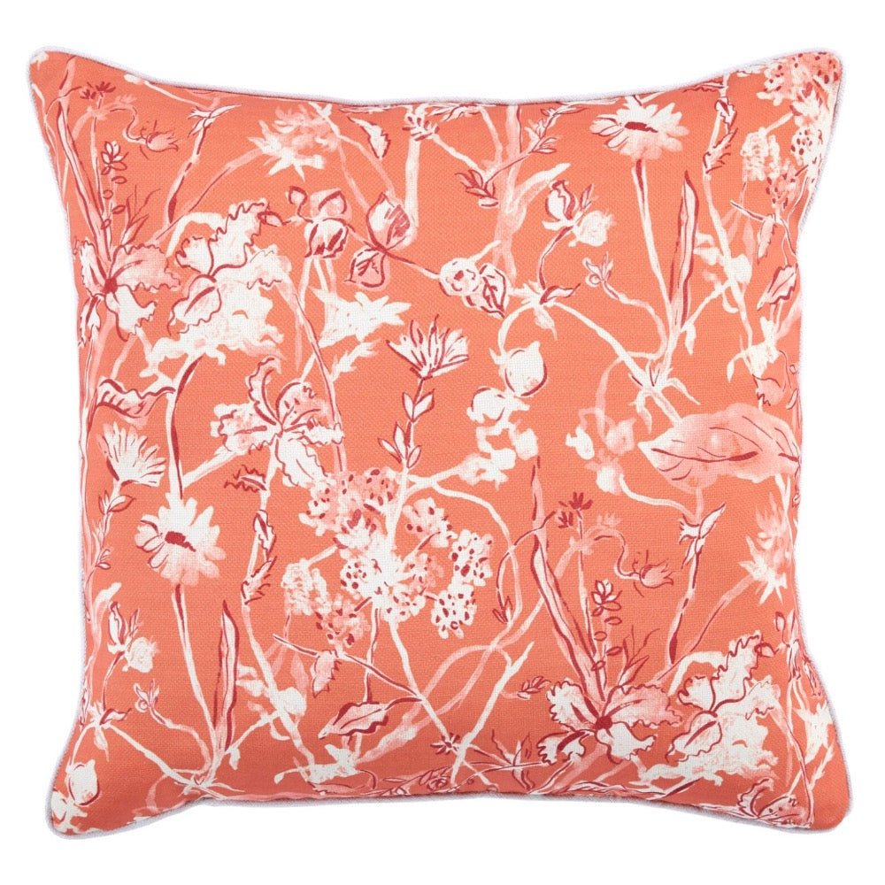 melon multi botanical square outdoor pillow micro cord 