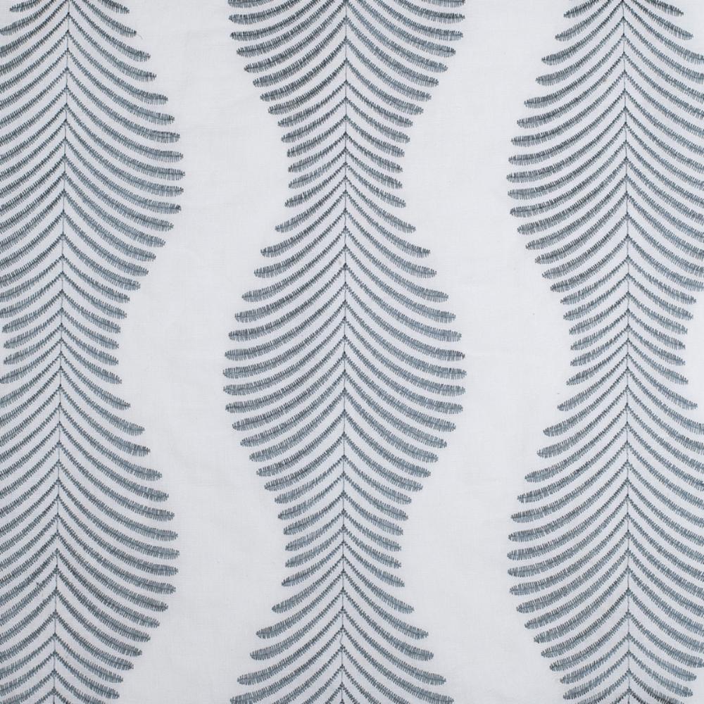white gray linen blend curtain panels fern like print