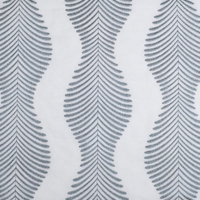 white gray linen blend curtain panels fern like print