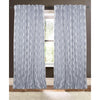 white gray linen blend curtain panels fern like print