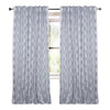 white gray linen blend curtain panels fern like print
