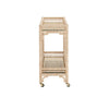 bar cart 2 shelves glass rope wrapped frame casters