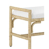 bench white cushion rope wrapped frame