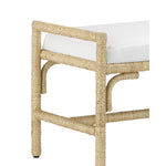 bench white cushion rope wrapped frame