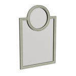 wall mirror wood frame rectangle circle top