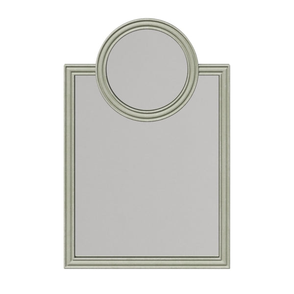 wall mirror wood frame rectangle circle top
