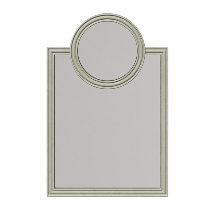 wall mirror wood frame rectangle circle top