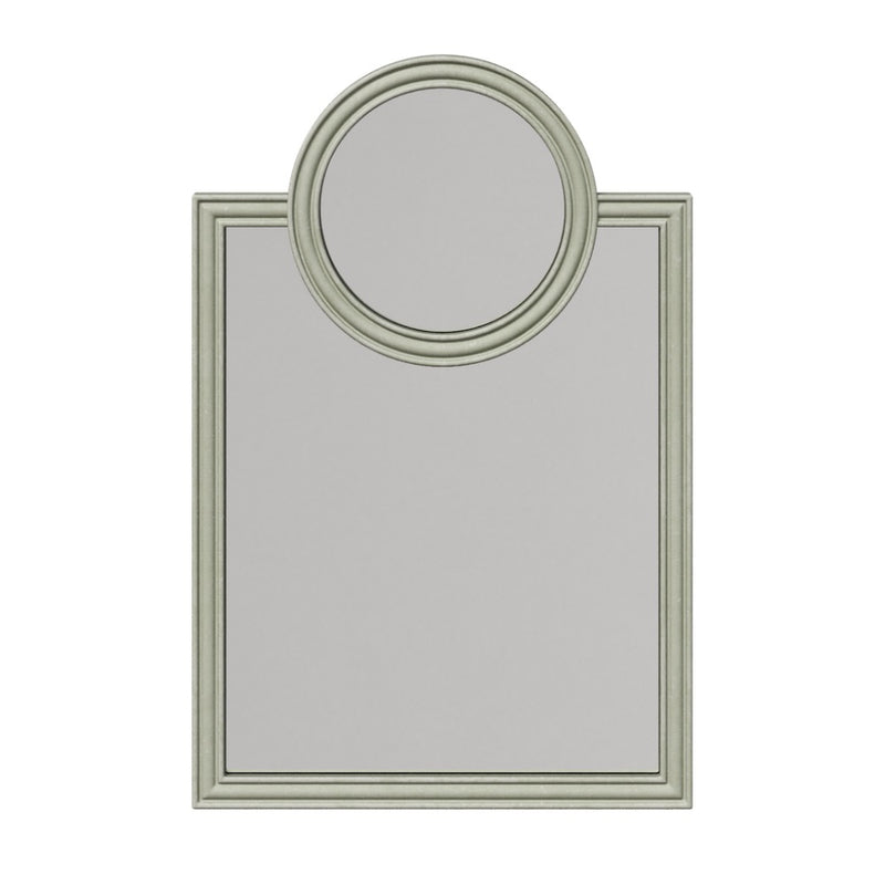 wall mirror wood frame rectangle circle top