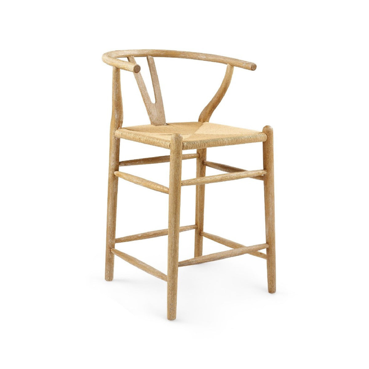natural oak mid century counter stool rope seat