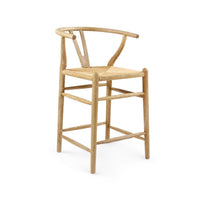 natural oak mid century counter stool rope seat