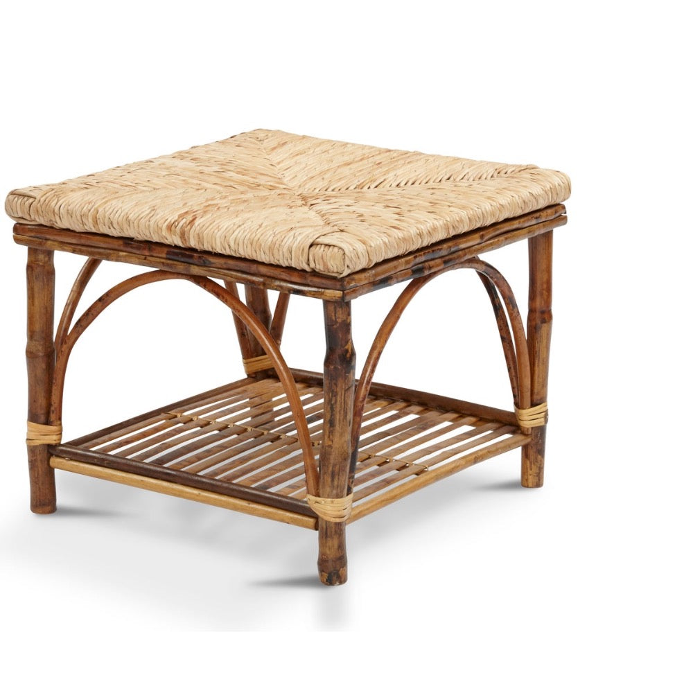Shop Our Antique Tortoise Shell Bamboo Ottoman | BSEID