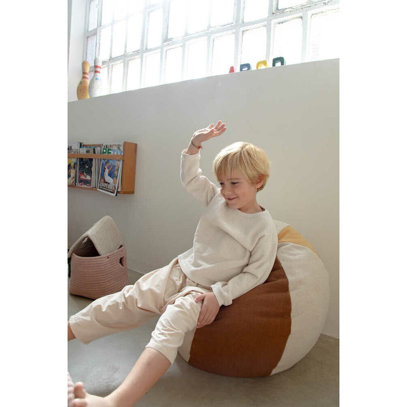 beach ball pouf multi colored cotton kids room