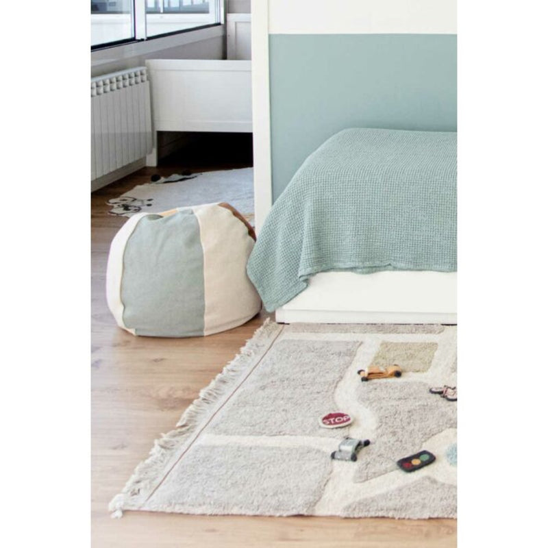 beach ball pouf multi colored cotton kids room