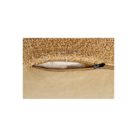 braided handle round floor pouf beige rug pile cotton canvas