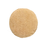 braided handle round floor pouf beige rug pile cotton canvas