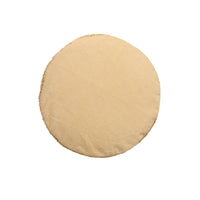 braided handle round floor pouf beige rug pile cotton canvas