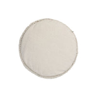 braided handle round floor pouf natural rug pile cotton canvas