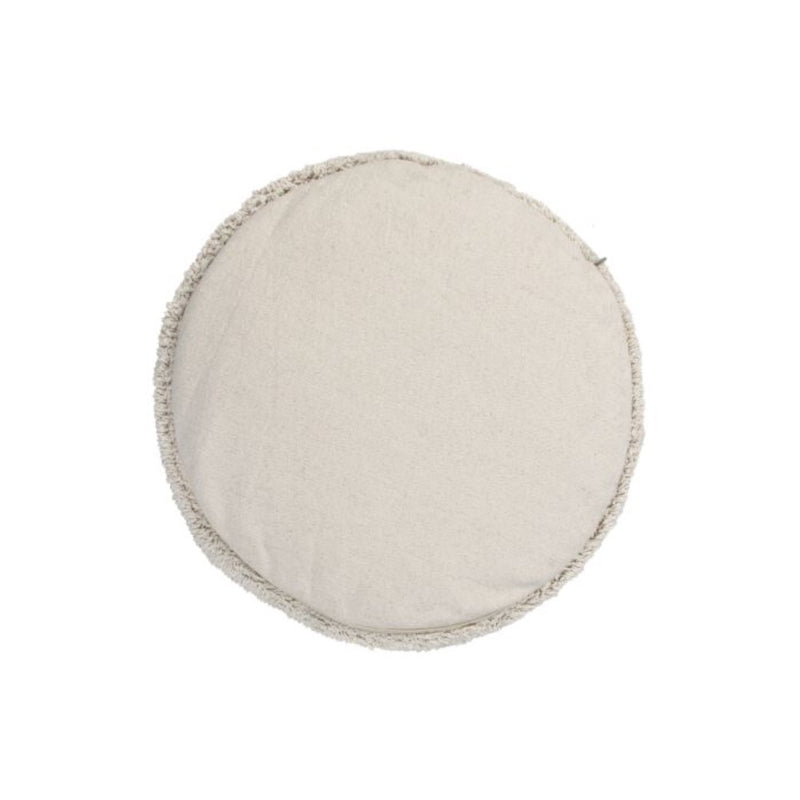 braided handle round floor pouf natural rug pile cotton canvas