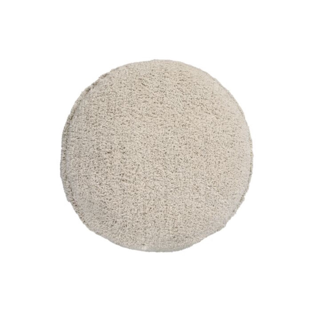 braided handle round floor pouf natural rug pile cotton canvas