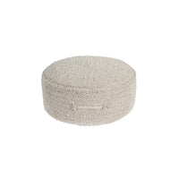 braided handle round floor pouf natural rug pile cotton canvas