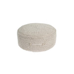 braided handle round floor pouf natural rug pile cotton canvas