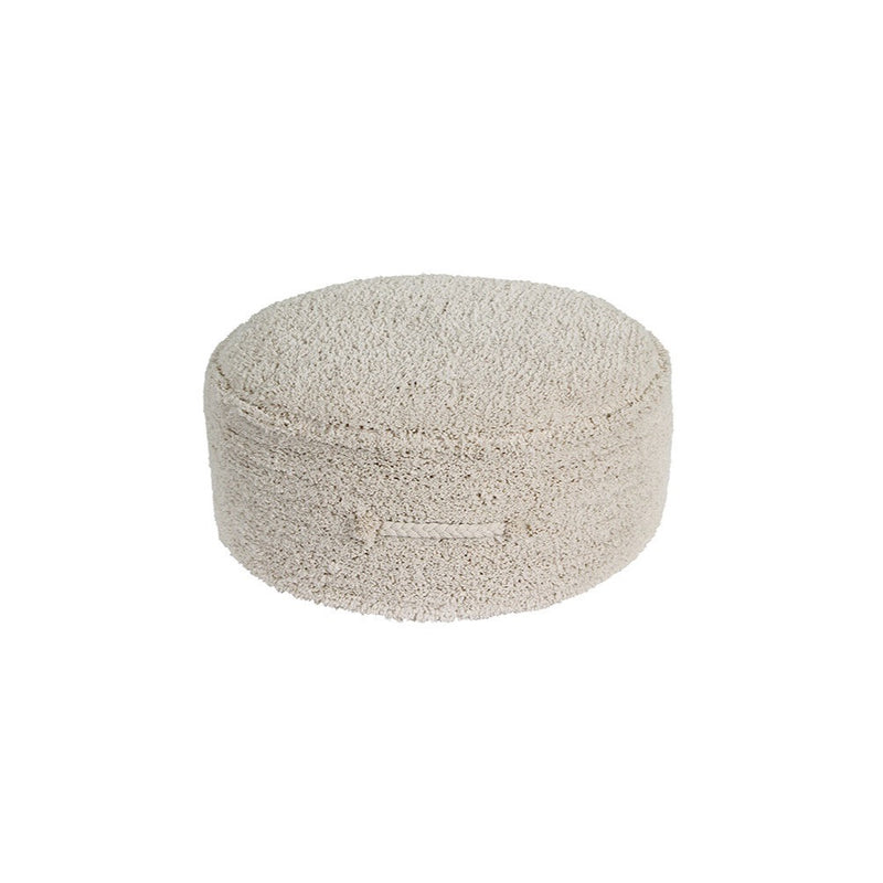 braided handle round floor pouf natural rug pile cotton canvas