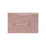 braided handle round floor pouf blush rug pile cotton canvas