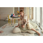 turtle green natural handcrafted woven floor pouf